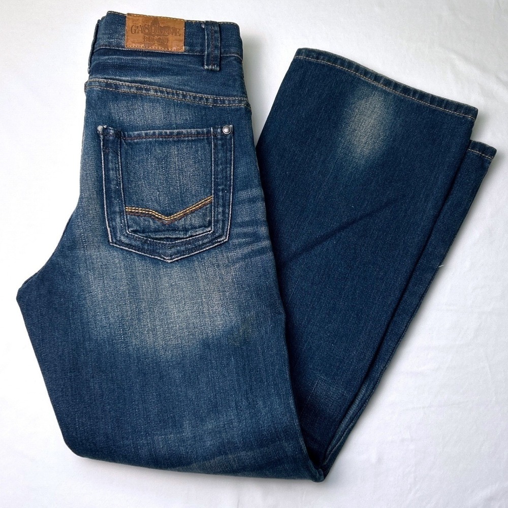 GASOLINE BRAND Girls Mid Rise Bootcut Jeans Blue Size 14 Western Cotton Casual